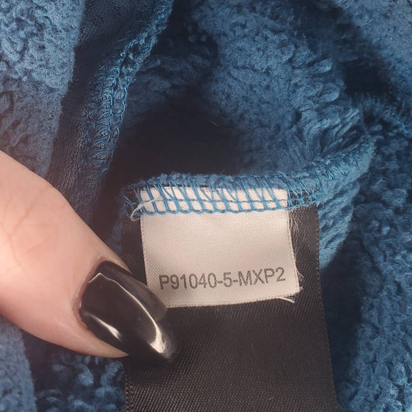Marmot Blue Fuzzy Hooded Fleece Zip Front Jacket Sz Small - Picture 5 of 6